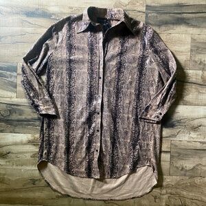 NWT THE SANG Oversized Faux Snakeskin Shirt Dress Size Small (Fits S/M/L)